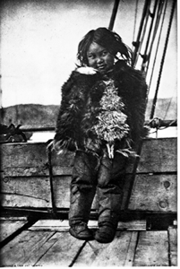 Image: A Little Arctic Girl in furs, aboard